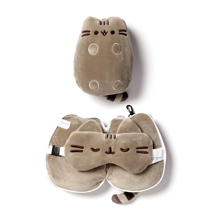 Relaxeazzz Pusheen Cat Shaped Travel Pillow & Eye Mask