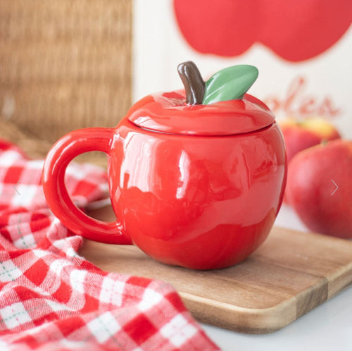 Autumn Apple Shaped Lidded Mug - Home Decor