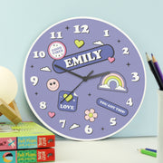 Personalised Children’s Positive Vibes Wooden Wall Clock