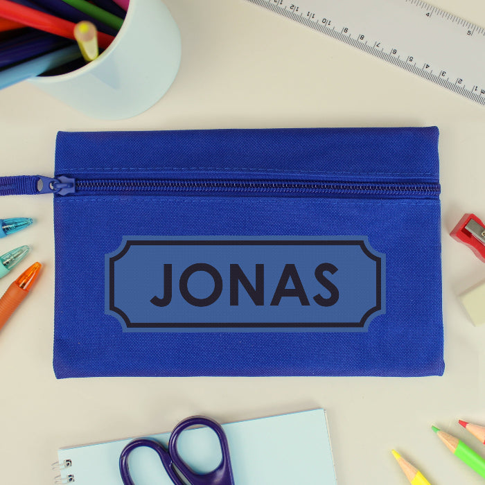 Personalised Children’s Blue Pencil Case