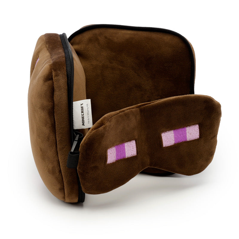 Relaxeazzz Minecraft Enderman Shaped Plush Travel Pillow & Eye Mask