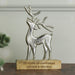 Personalised Metal Stag Ornament With Wooden Base