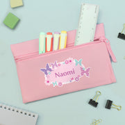 Personalised Children’s Butterfly Pink Pencil Case