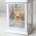 Personalised Christmas Deer Indoor White LED Lantern