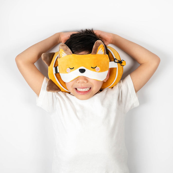 Relaxeazzz Adoramals Finnick the Fox Plush Travel Pillow & Eye Mask