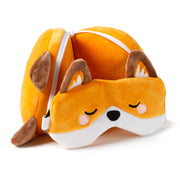 Relaxeazzz Adoramals Finnick the Fox Plush Travel Pillow & Eye Mask