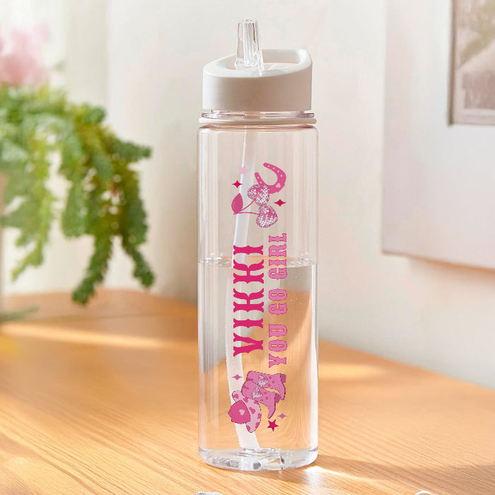Personalised Cowgirl Design Water Bottle - BPA free