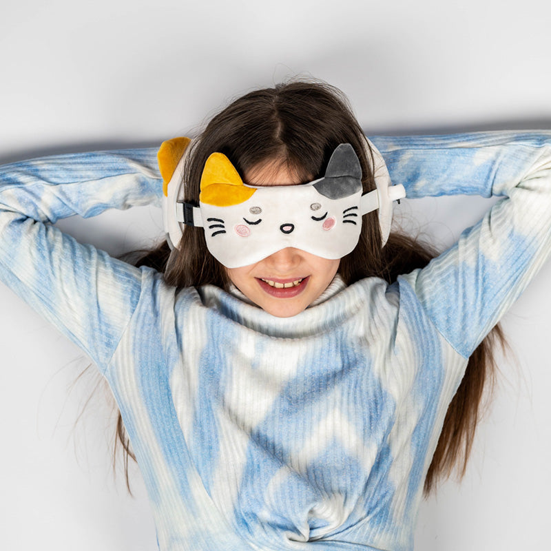 Relaxeazzz Adoramals Pets Lola the Cat Plush Travel Pillow & Eye Mask