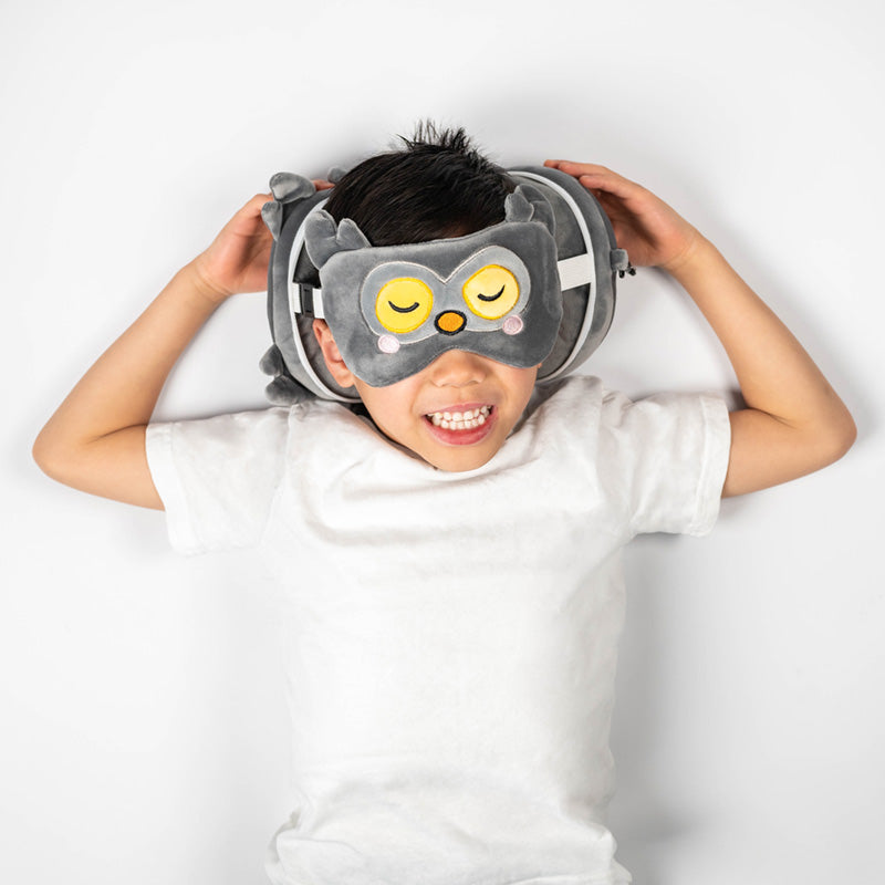 Relaxeazzz Adoramals Winston the Owl Plush Travel Pillow & Eye Mask