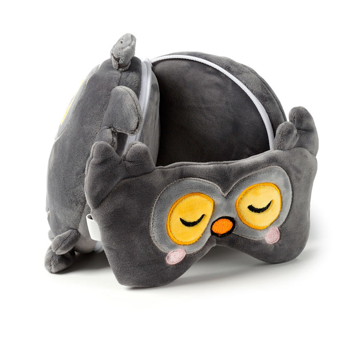 Relaxeazzz Adoramals Winston the Owl Plush Travel Pillow & Eye Mask
