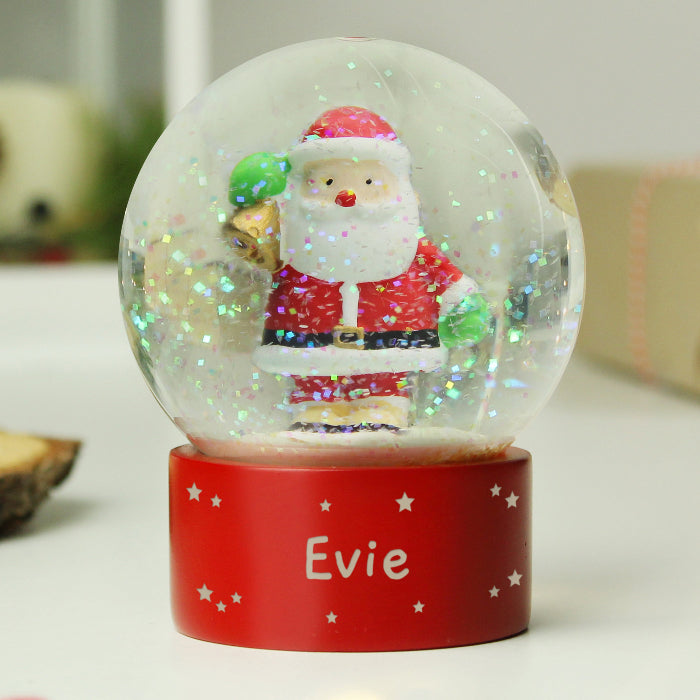 Personalised Santa Christmas Snow Globe - Name