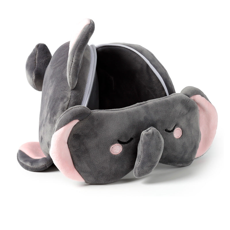 Relaxeazzz Adoramals Janu the Elephant Plush Travel Pillow & Eye Mask