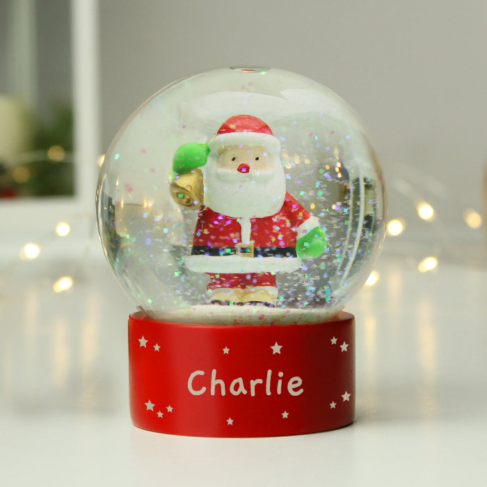 Personalised Santa Christmas Snow Globe - Name