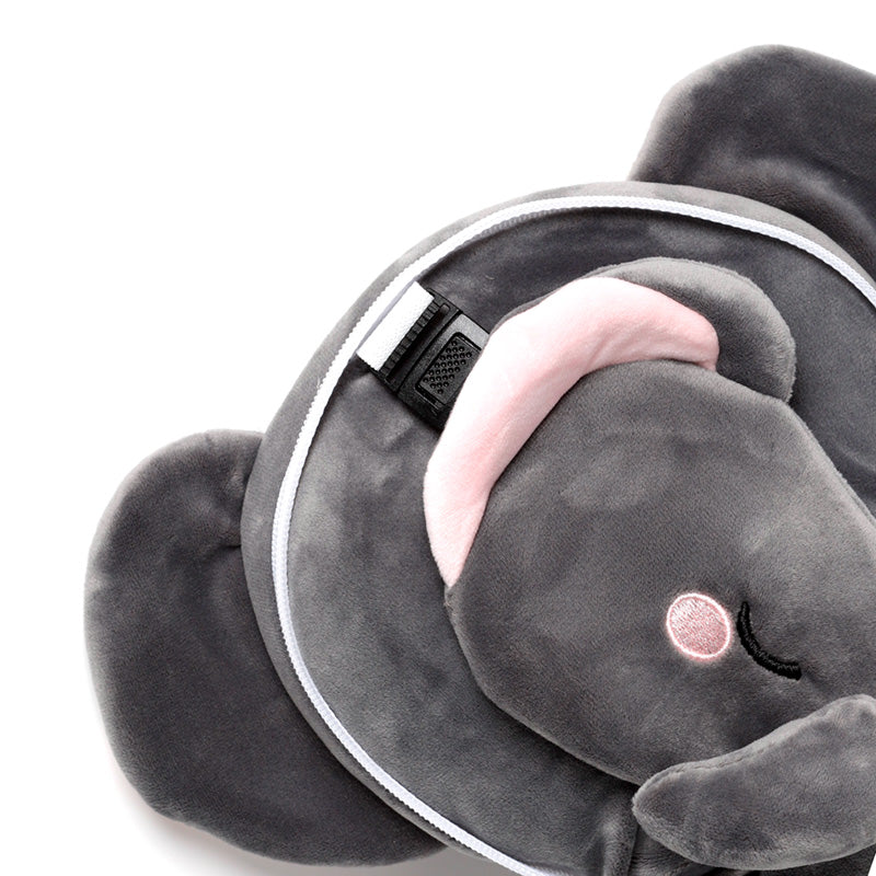 Relaxeazzz Adoramals Janu the Elephant Plush Travel Pillow & Eye Mask