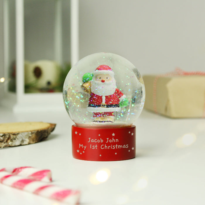 Personalised Santa Christmas Snow Globe - Any Message
