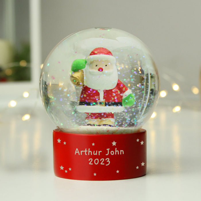 Personalised Santa Christmas Snow Globe - Any Message