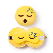 Relaxeazzz Emoji Snoozie the Sleeping Head Plush Travel Pillow & Eye Mask