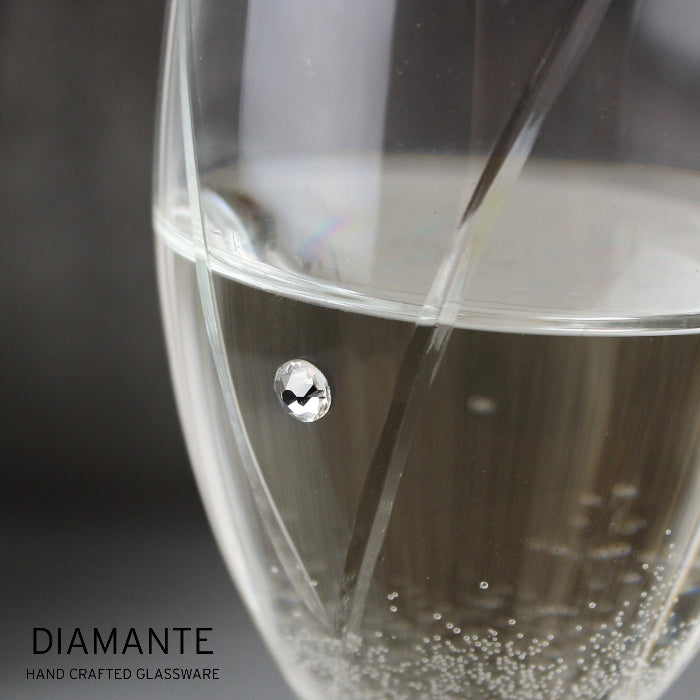 Personalised Anniversary Champagne Glass Flutes with Crystal Elements