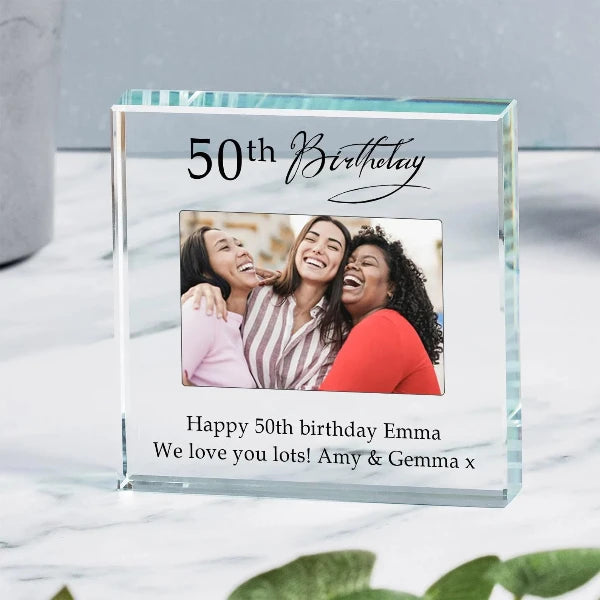 Personalised 50th Birthday Photo Gift Plaque
