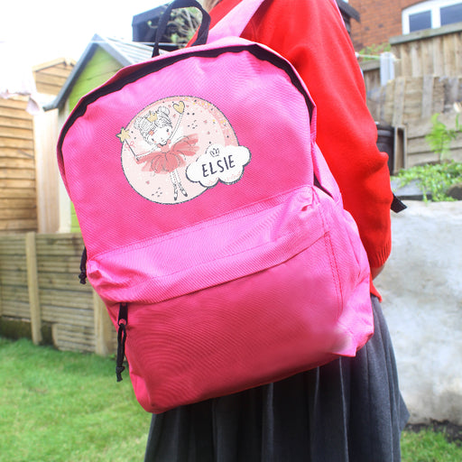 Personalised Princess Ballerina Pink Backpack - Back To School