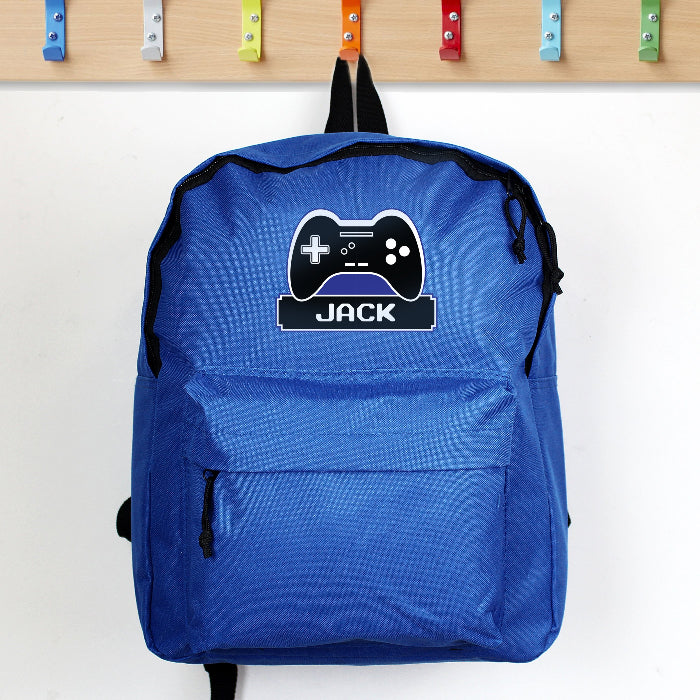 Personalised Children’s Gaming Blue Backpack - Back To School