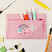 Personalised Cute Bunny Pink Pencil Case - Back To School