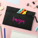 Personalised Children’s Pink Name Black Pencil Case