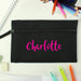 Personalised Children’s Pink Name Black Pencil Case
