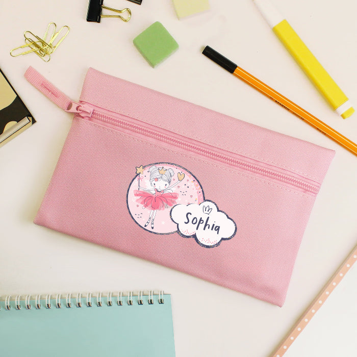 Personalised Children’s Princess Ballerina Pink Pencil Case