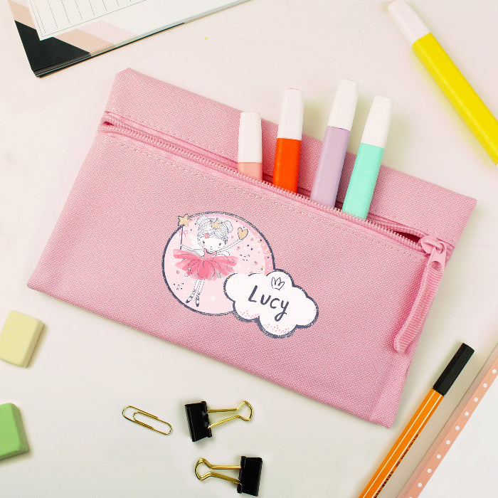 Personalised Children’s Princess Ballerina Pink Pencil Case