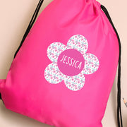Personalised Flower Pink Swim & Kit Bag