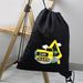 Personalised Digger Black Swim & Kit Bag