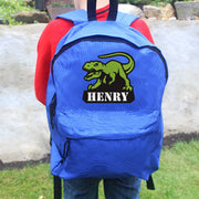 Personalised Children’s Dinosaur Blue Backpack - Back To School