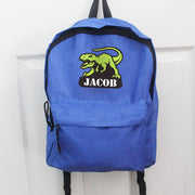 Personalised Children’s Dinosaur Blue Backpack - Back To School
