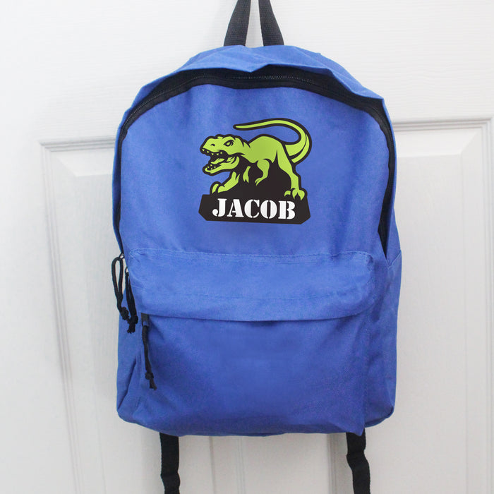 Personalised Dinosaur Kid’s Backpack - Blue