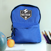 Personalised Children’s Football Blue Backpack - Back To School