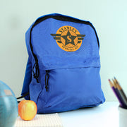 Personalised Children’s Badge Blue Backpack - Back To School