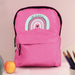 Personalised Pastel Rainbow Pink Backpack - Back To School