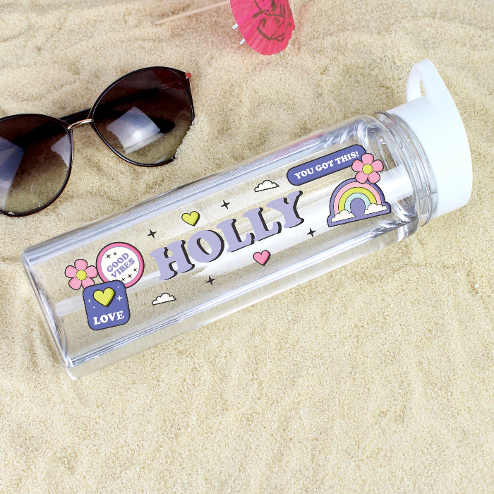 Personalised Good Vibes 750ml Water Bottle - Back To School