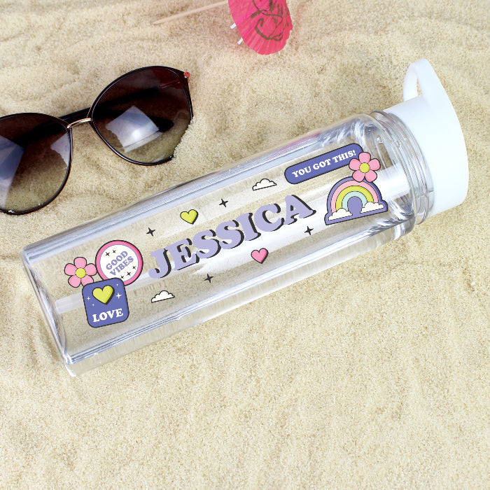 Personalised Good Vibes 750ml Water Bottle - Back To School
