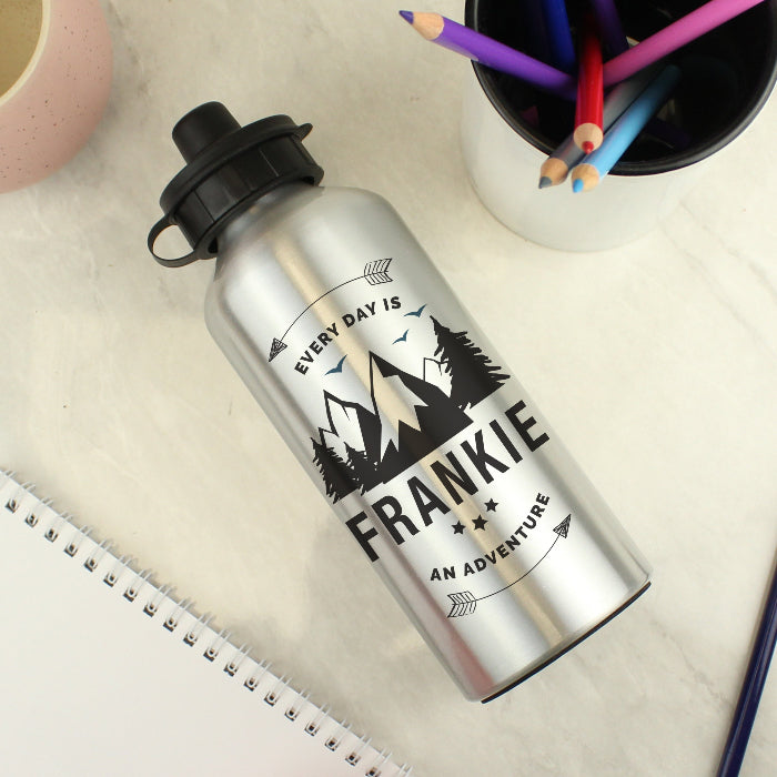 Personalised Adventure Silver Drinks Bottle - Back To School
