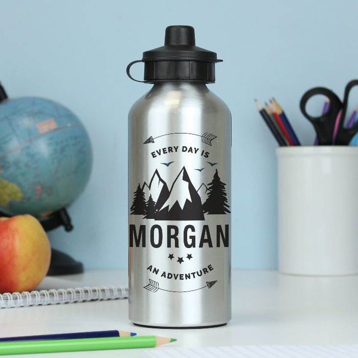 Personalised Adventure Silver Drinks Bottle - Back To School