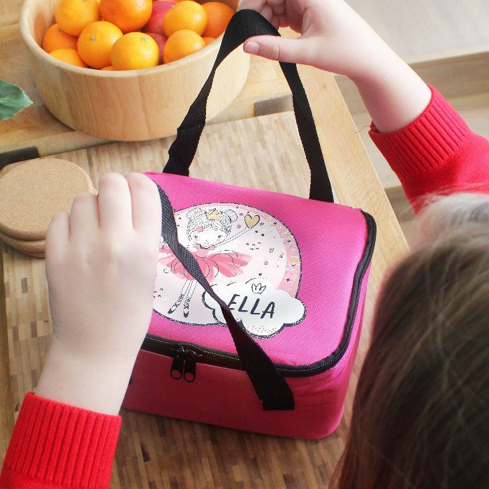 Personalised Princess Ballerina Pink Lunch Bag - Back To School 