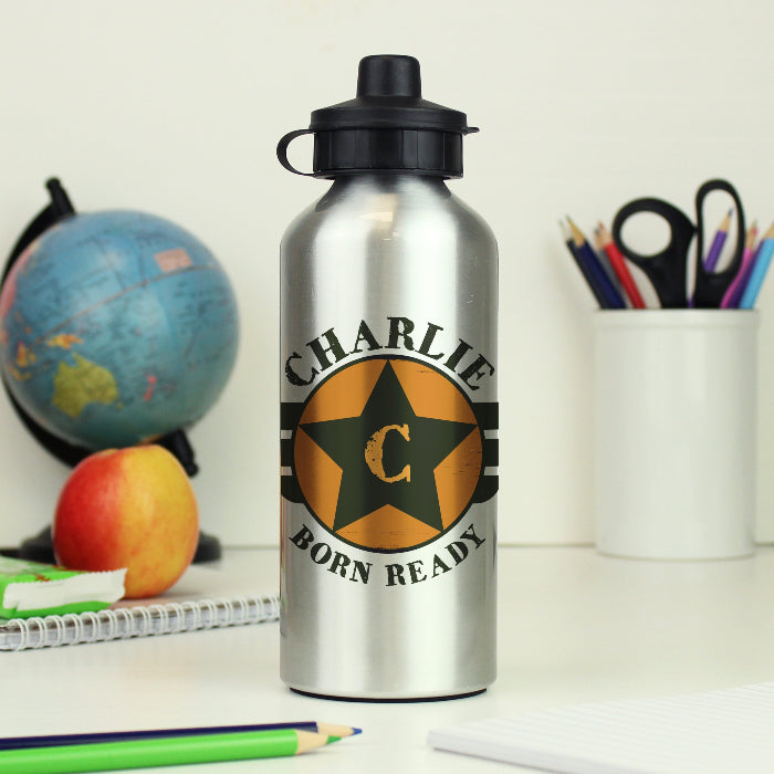 Personalised Badge Silver Drinks Bottle - Back To School