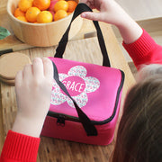 Personalised Flower Pink Lunch Bag - Back To School