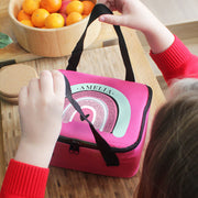 Personalised Rainbow Pink Lunch Bag - Back To School