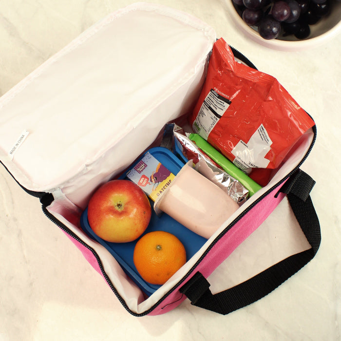 Personalised Rainbow Pink Lunch Bag - Back To School