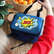Personalised Superhero Comic Blue Lunch Bag - Back To School 