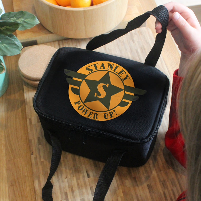 Personalised Badge Lunch Bag - Black