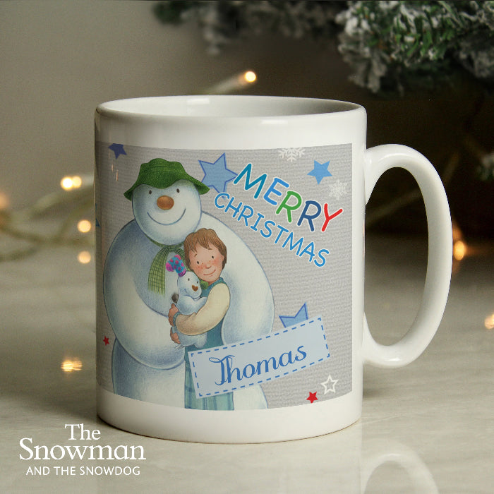 Personalised The Snowman & the Snowdog Merry Christmas Mug